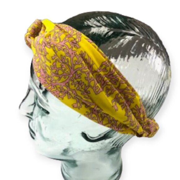 ZARA Bohemian Yellow Pink S/M Elastic Head Wrap - Picture 4 of 9
